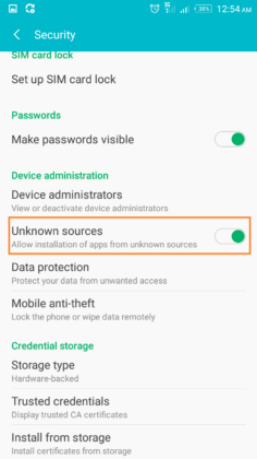Unknow soure installation disable on Android 8.0 Oreo