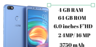 Tecno Camon X Pro Specifications, Features & Price tecno camon x pro