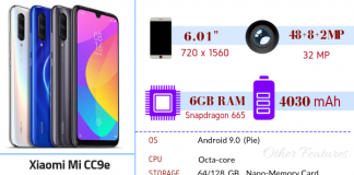 Xiaomi MI CC9e – Full Phone Specifications and Price Xiaomi Mi CC9e GadgetStripe