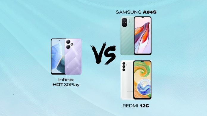 infinix-hot30-play and samsung a04s and redmi 12c Infinix HOT 30 Play and Samsung A04s and Redmi 12C