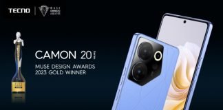 TECHNOLOGY AND INNOVATION AT ITS PEAK AS THE NEW TECNO CAMON 20 WINS GLOBAL MUSE AWARDS 2023 camon 20 series award